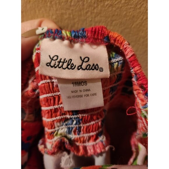 Little Lass Floral Layered Halter Dress 18M - Picture 3 of 3